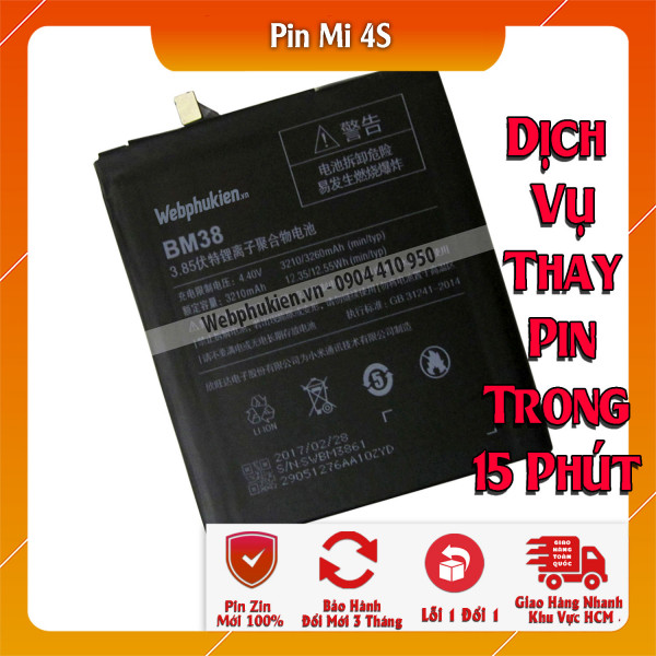 Pin Webphukien cho Xiaomi Mi 4S Mi4S  Việt Nam (BM38) - 3260mAh 